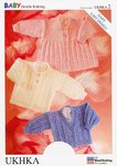 UKHKA 2 Knitting Pattern Cardigans & Matinee Coat in Baby DK