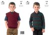King Cole 3549 Knitting Pattern Boy's Sweater and Slipover in King Cole DK