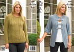 King Cole 3644 Knitting Pattern Cardigan and Sweater in King Cole Baby Alpaca DK