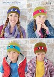 Sirdar 7324 Knitting Pattern Childrens Adults Fun Hats In Hayfield Bonus DK