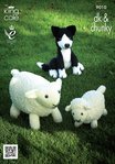 King Cole 9010 Knitting Pattern Sheep, Lamb and Sheepdog Toys in King Cole Chunky & DK