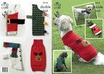 King Cole 4115 Knitting Pattern Christmas Dog Coats in King Cole DK