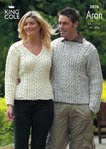 King Cole 2876 Knitting Pattern Sweaters Knitted in King Cole Fashion Aran