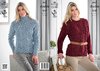 King Cole 3931 Knitting Pattern Womens Roll and Round Neck Sweaters in King Cole Moods Duet DK