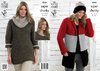 King Cole 4066 Knitting Pattern Jacket, Hat, Sweater Dress and Cowl in Big Value Super Chunky