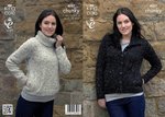 King Cole 4037 Knitting Pattern Jacket and Sweater in Chunky Tweed