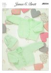 James C Brett JB234 Knitting Pattern V & Round Neck Cardigans and Hat in Baby & Baby Twinkle DK