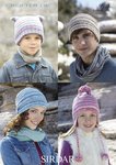 Sirdar 9598 Knitting Pattern Family Hats in Sirdar Crofter DK