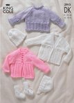 King Cole 2913 Knitting Pattern Sweater, Cardigans, Bonnet, Hat & Bootees in King Cole DK