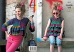 King Cole 3217 Knitting Pattern Girls Cardigan and Top in King Cole Riot DK
