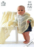 King Cole 3343 Crochet Pattern Crochet Poncho & Shawl in King Cole DK and King Cole 4 Ply