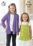 King Cole 3349 Knitting Pattern Girl's Cardigan & Top in King Cole Bamboo Cotton DK