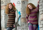 King Cole 3375 Knitting Pattern Tunics in King Cole Riot Chunky