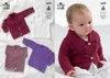 King Cole 3479 Crochet Pattern Collared Cardigan, Sweaters with Long and Short Sleeves and Waistcoat