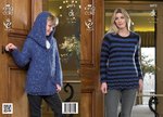 King Cole 3673 Knitting Pattern Hoodie and Sweater in King Cole Galaxy DK