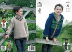 King Cole 3772 Knitting Pattern Hoodie, V-Neck and Scarf in King Cole DkK