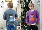 King Cole 3808 Knitting Pattern Rudolph Christmas Sweater and Jacket in Pricewise DK
