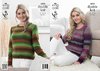 King Cole 3829 Knitting Pattern Womens Plain and Cable Sweaters in King Cole Country Tweed DK