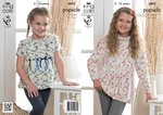 King Cole 3892 Knitting Pattern Girls Tunic and Top to knit in Popsicle