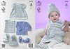 King Cole 3970 Knitting Pattern Baby Set In King Cole Comfort DK Prints