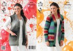 King Cole 3959 Knitting Pattern Cardigan and Waistcoat in King Cole Riot Chunky