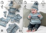 King Cole 4012 Knitting Pattern Baby Set in King Cole Cherish DK