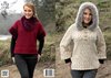 King Cole 4061 Knitting Pattern Sweater with Hood & Top with Separate Cowl in Aran & Luxe Fur