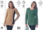 King Cole 4104 Knitting Pattern Sweater and Tunic in King Cole Baby Alpaca DK