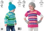 King Cole 4096 Knitting Pattern Tunic, Sweater, Hats and Hand Warmers in King Cole Flash DK