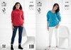 King Cole 4143 Knitting Pattern Raglan Sweaters in King Cole Big Value Recycled Cotton Aran