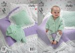 King Cole 4177 Knitting Pattern Cardigan, Blankets & Cushions in King Cole Cuddles & Comfort Chunky