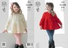 King Cole 4218 Knitting Pattern Girls Lace Cardigan and Sweater in King Cole Big Value Baby DK