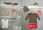 King Cole 4227 Knitting Pattern Sweaters, Jacket and Hats in King Cole Comfort Chunky