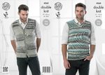 King Cole 4260 Knitting Pattern Mens Slipover and Waistcoat in King Cole Drifter DK