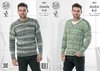 King Cole 4261 Knitting Pattern Round Neck and V Neck Sweaters in King Cole Drifter DK
