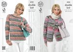 King Cole 4250 Knitting Pattern Cardigan and Sweater in King Cole Drifter DK