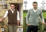 King Cole 4273 Knitting Pattern Mens Cardigan and Waistcoat in Panache DK