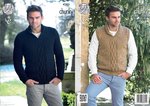 King Cole 4283 Knitting Pattern Mens Sweater and Slipover in New Magnum Chunky