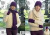 King Cole 4279 Knitting Pattern Sweater, Cowl, Hats, Scarf and Fingerless Gloves in Magnum Chunky