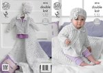 King Cole 4316 Knitting Pattern Girl's Cardigan, Blanket and Hat in King Cole Smarty DK