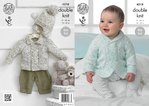 King Cole 4318 Knitting Pattern Babys Jacket and Hat in King Cole Smarty DK