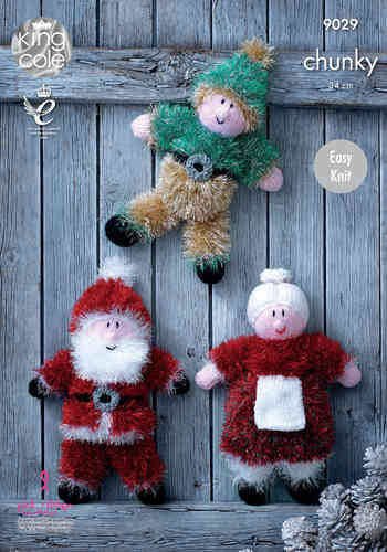 King Cole 9029 Knitting Pattern Christmas Toys in Tinsel Chunky