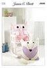 James C Brett JB305 Knitting Pattern Owl and Fox Cushion Covers in Fluffy Chunky