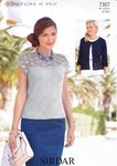 Sirdar 7307 Knitting Pattern Womens Top and Cardigan in Sirdar Cotton 4 Ply