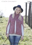 Sirdar 7350 Knitting Pattern Womens Button Cape in Sirdar Click Chunky
