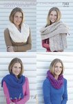 Sirdar 7383 Knitting Pattern Womens Snood and Scarves in Hayfield Super Chunky with Wool