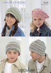 Sirdar 9339 Knitting Pattern Family Hats and Berets in Sirdar Crofter DK