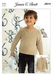 James C Brett JB314 Knitting Pattern Childrens Cardigan & Sweater in James C Brett Flutterby Chunky