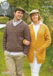 King Cole 4372 Knitting Pattern Sweater and Cardigan in King Cole Merino Blend DK