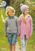 King Cole 4375 Knitting Pattern Sweater, Cardigan and Hat in King Cole Merino Blend DK